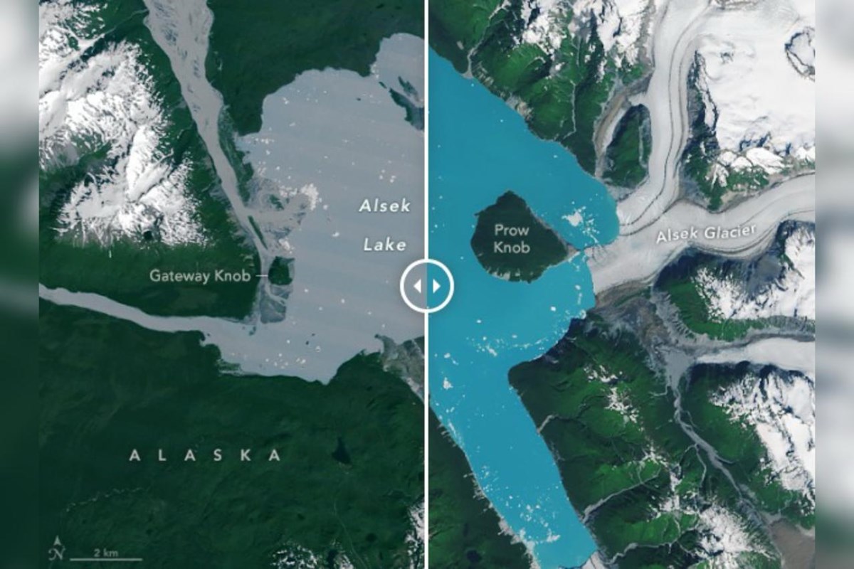 Ilha surge no Alasca após derretimento e recuo de geleira