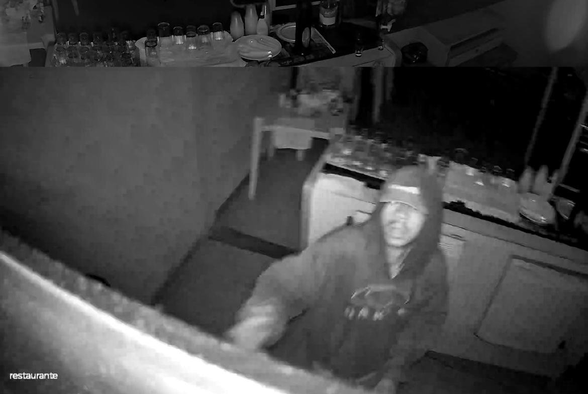 Câmeras de segurança flagram furto em restaurante de Valparaíso