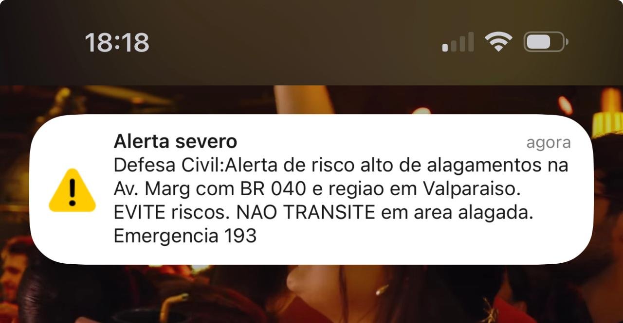 Defesa Civil alerta para risco de alagamentos em Valparaíso