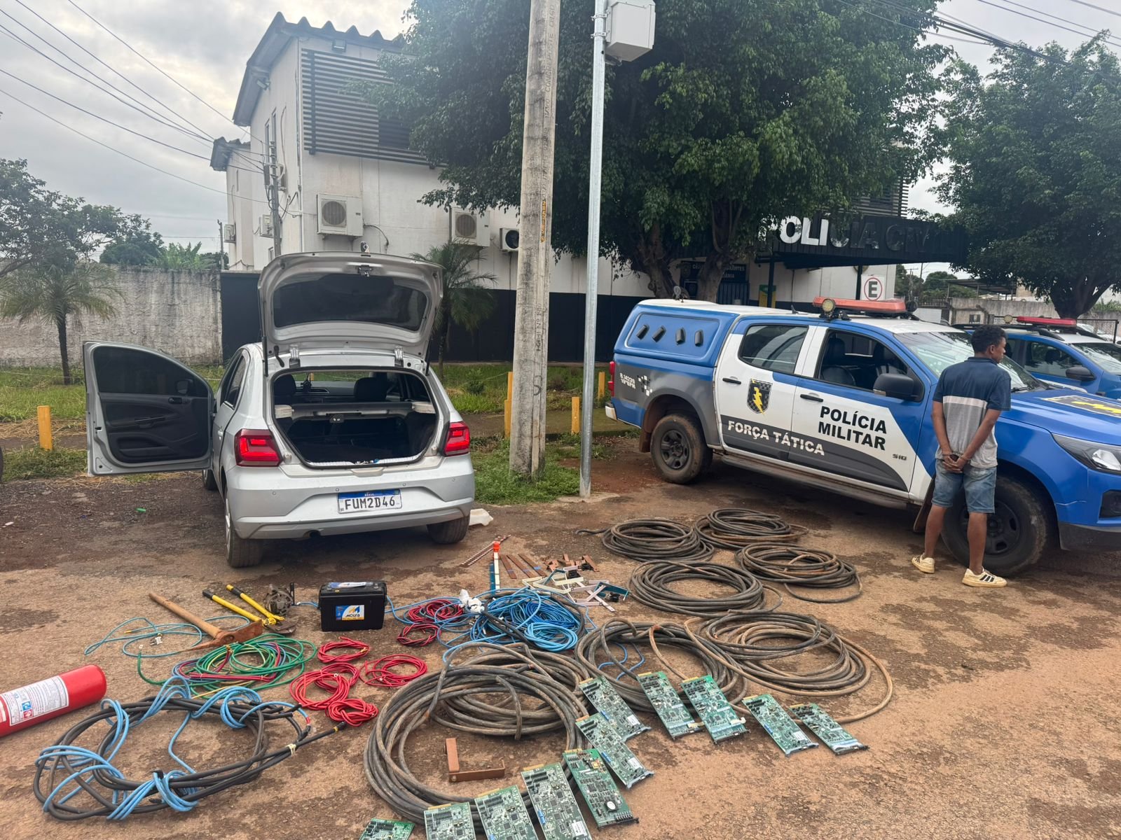 Ladrão especializado em furtos de torres de telefonia é detido em flagrante no Jardim Ingá