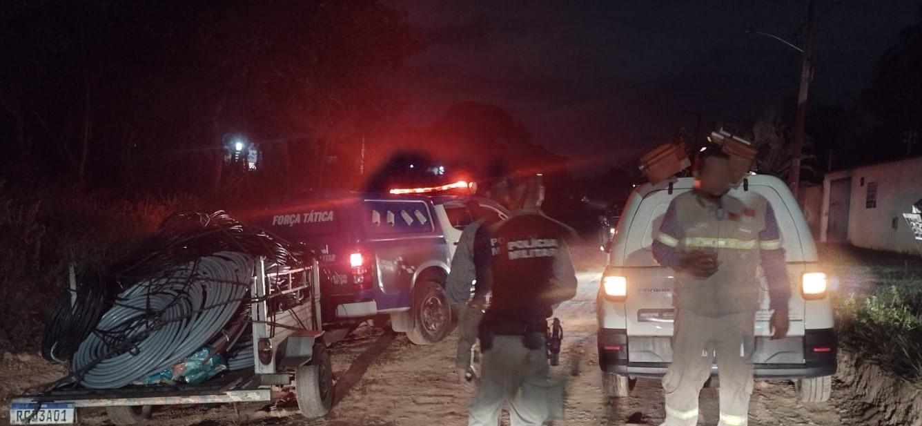 Operação da PM e Equatorial Goiás recupera mais de 600 kg de cabos de cobre furtados