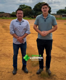 Prefeito Diego Sorgatto e vice Télio Rodrigues anunciam complexo esportivo no Campo da Ampa em Luziânia