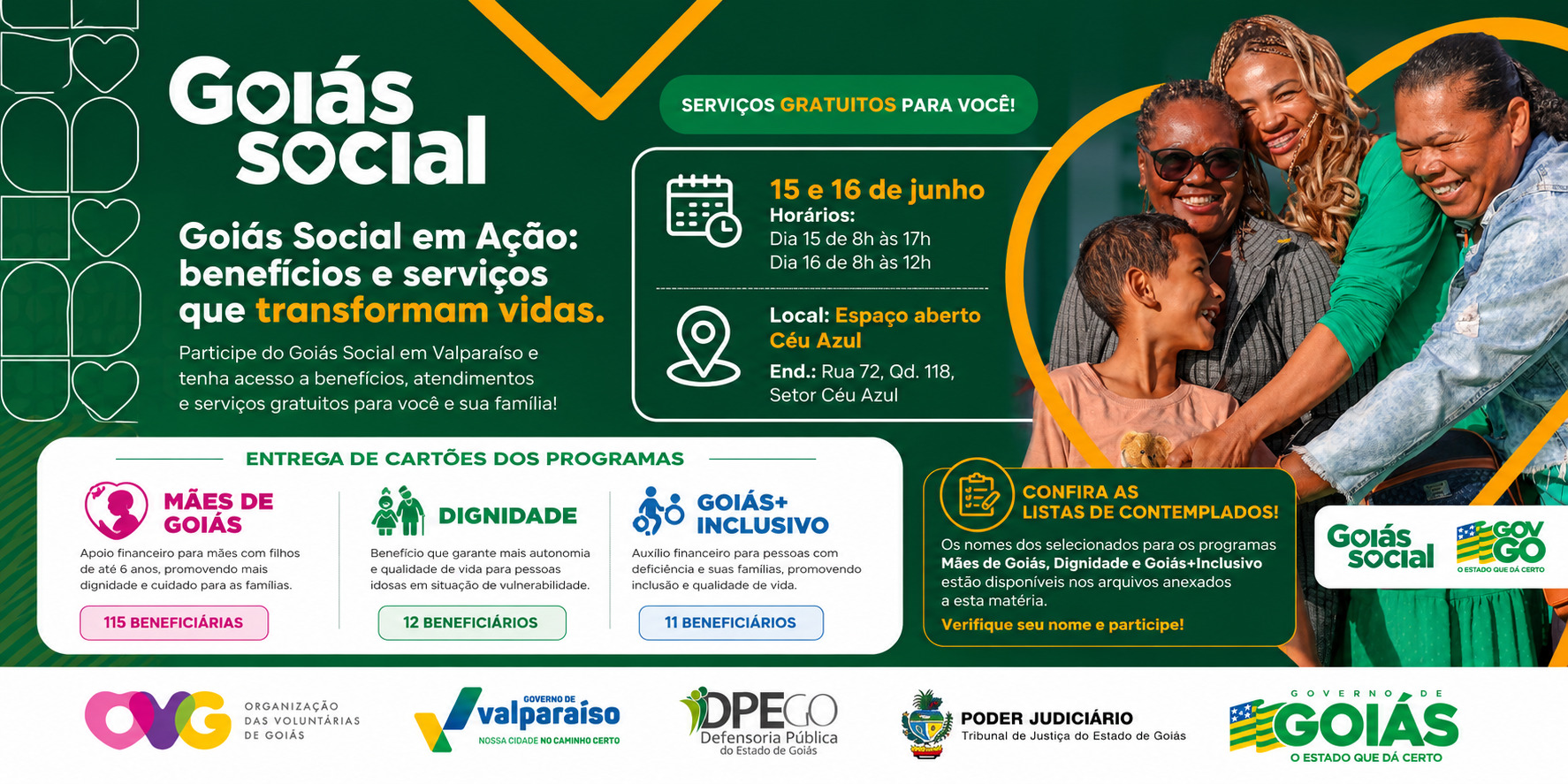 Goiás Social entrega cartões de programas sociais em Valparaíso de Goiás