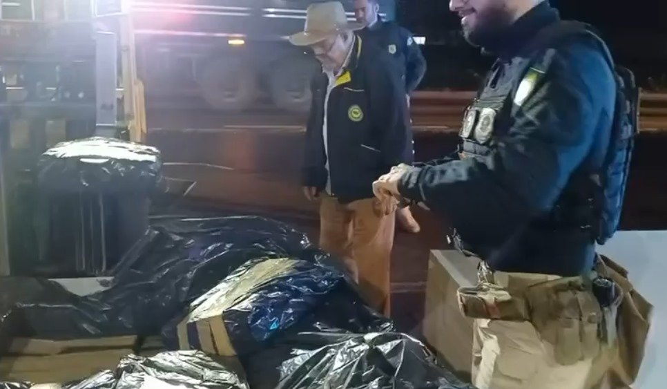 PRF e GCM de Rio Verde apreendem 7,5 toneladas de maconha em caminhão na BR-060