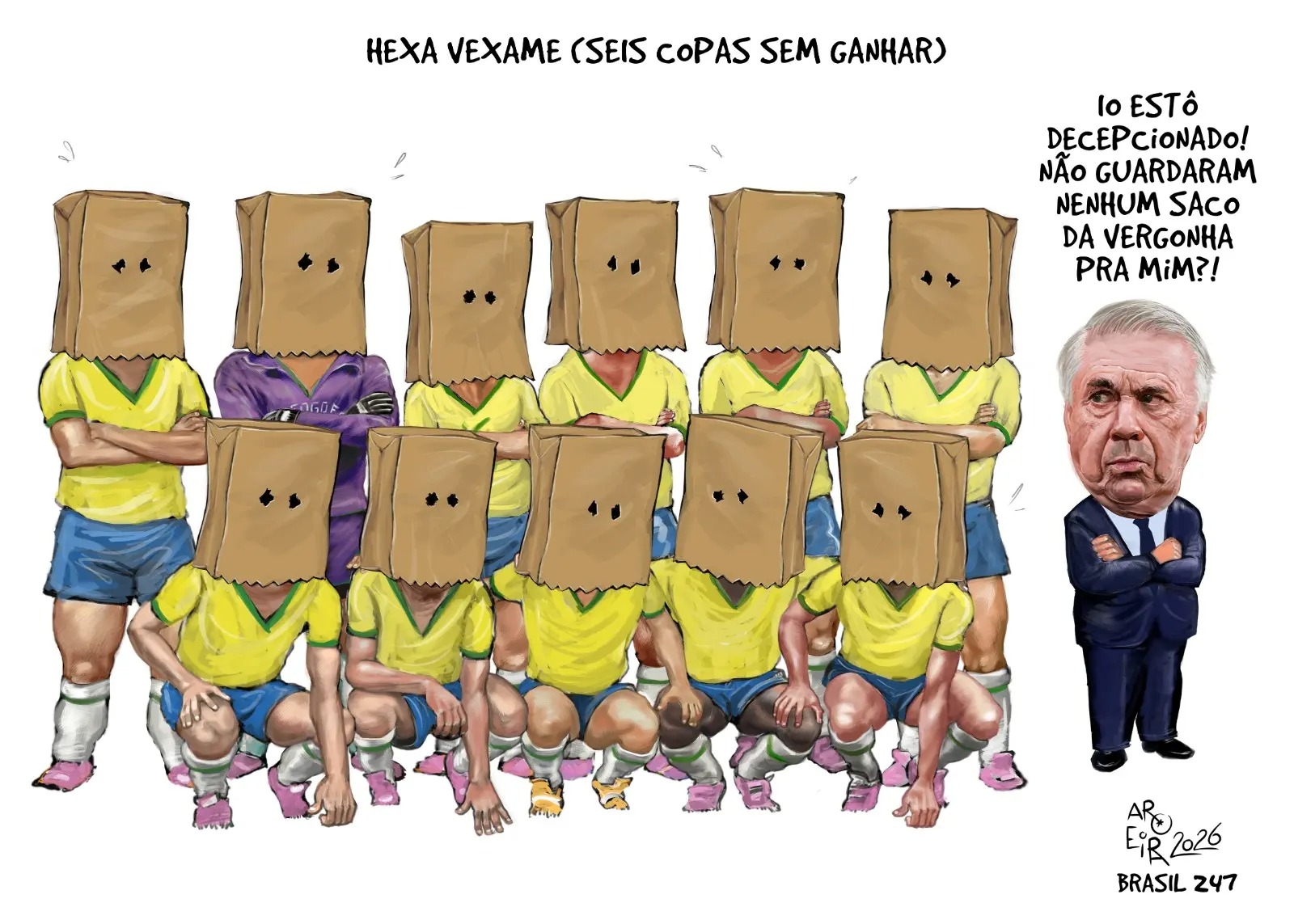Aroeira utiliza humor em nova charge para provocar reflexão