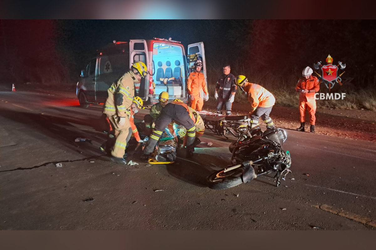 Acidente com moto e cavalo deixa motociclista inconsciente e gestante ferida em Sobradinho
