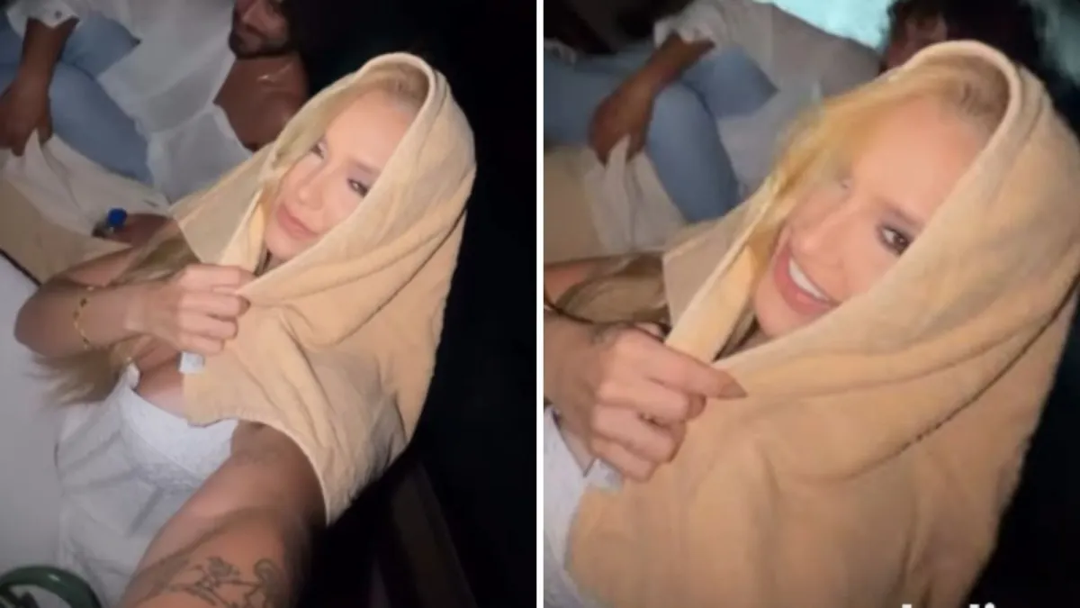 Virginia Fonseca adota solução criativa para proteger o cabelo em passeio de barco na Itália