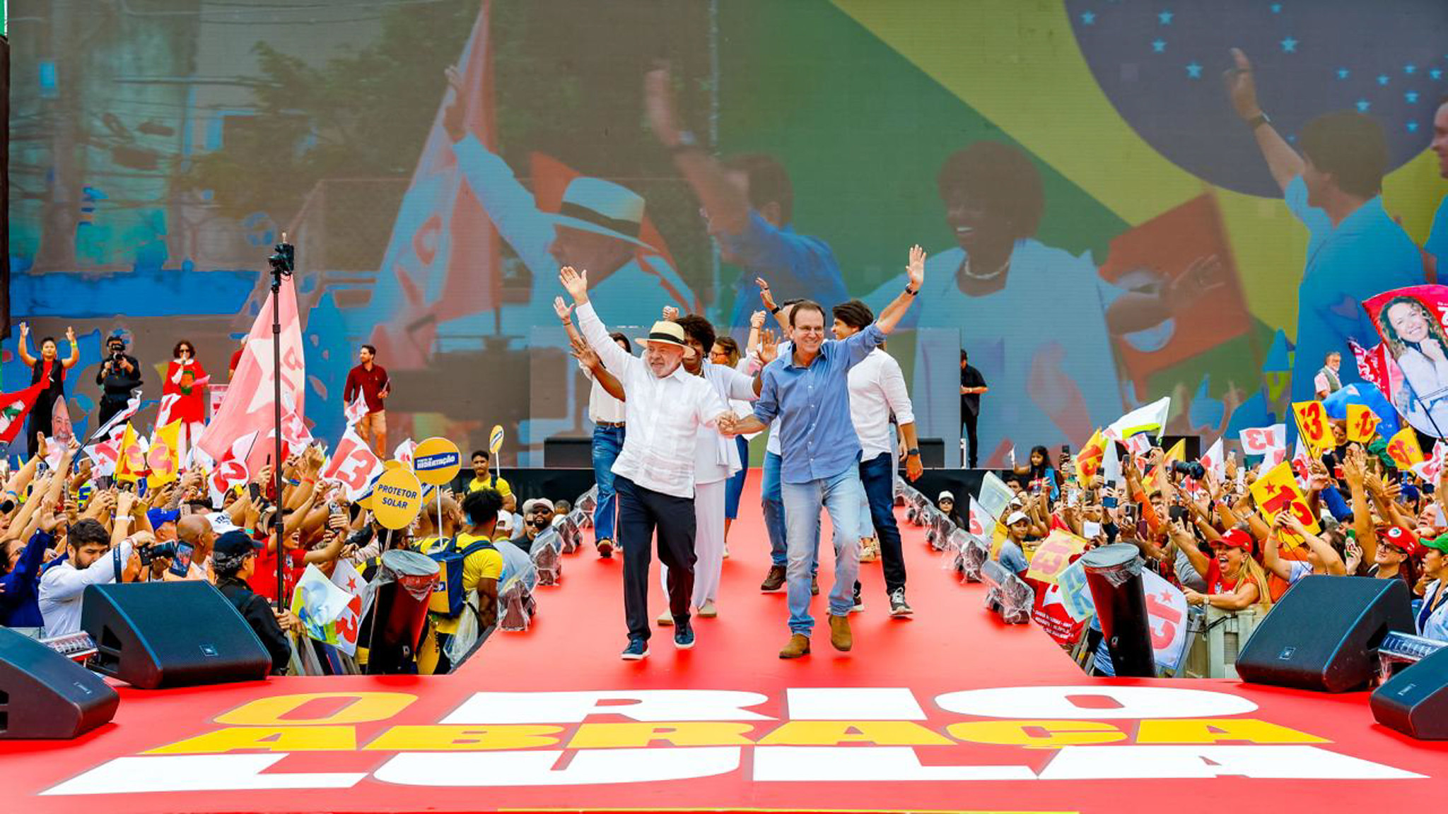 A militância do PSol foi barrada em ato de Lula e Eduardo Paes na zona oeste do Rio