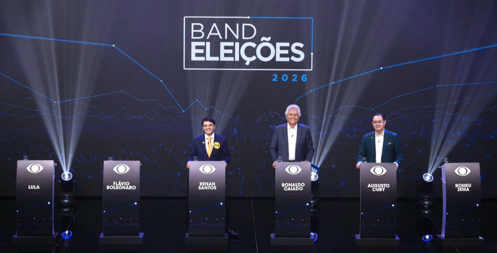 Caiado critica ausência de Lula e Flávio no primeiro debate presidencial de 2026
