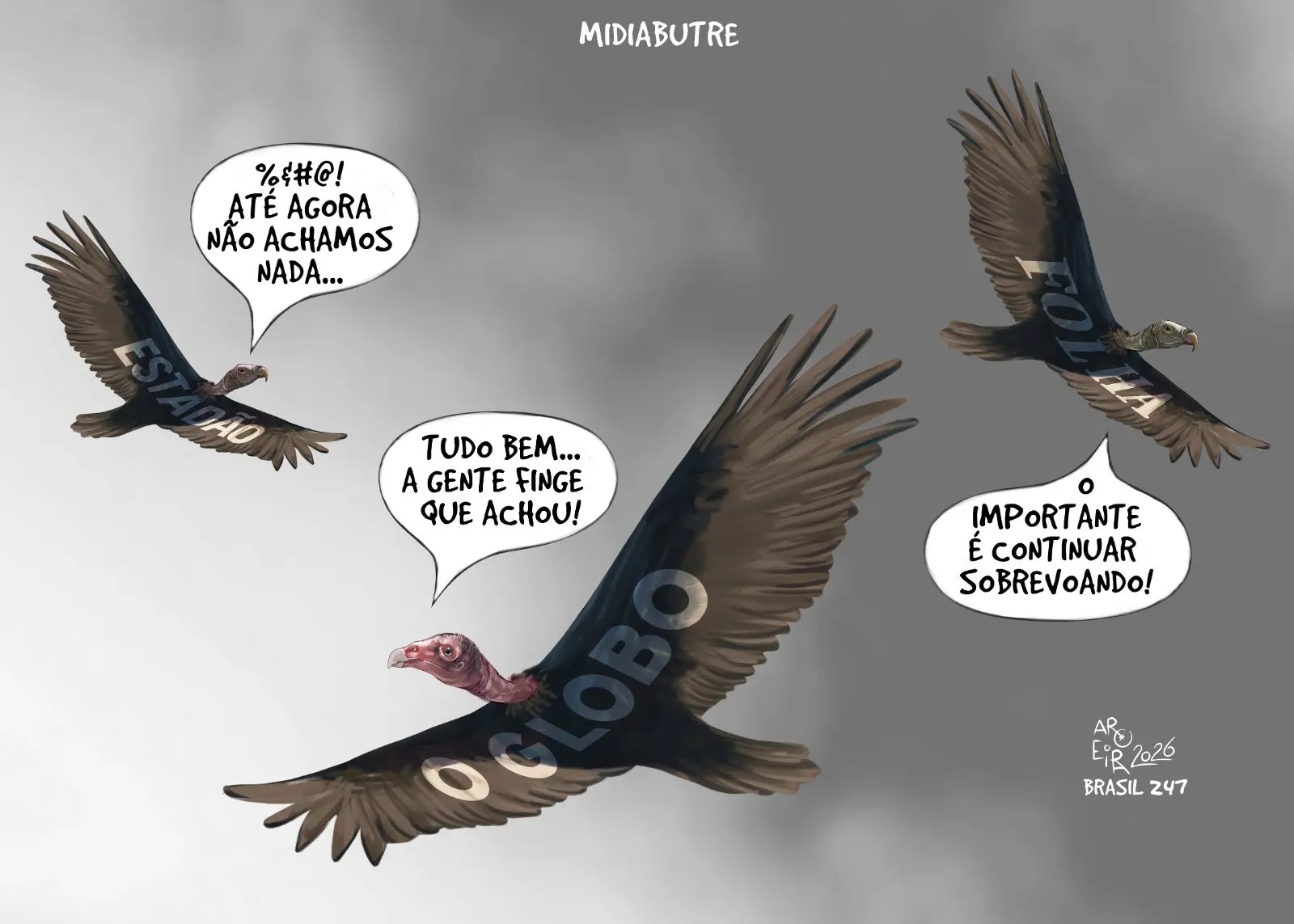 Confira a nova charge do Aroeira com uma análise crítica e bem-humorada