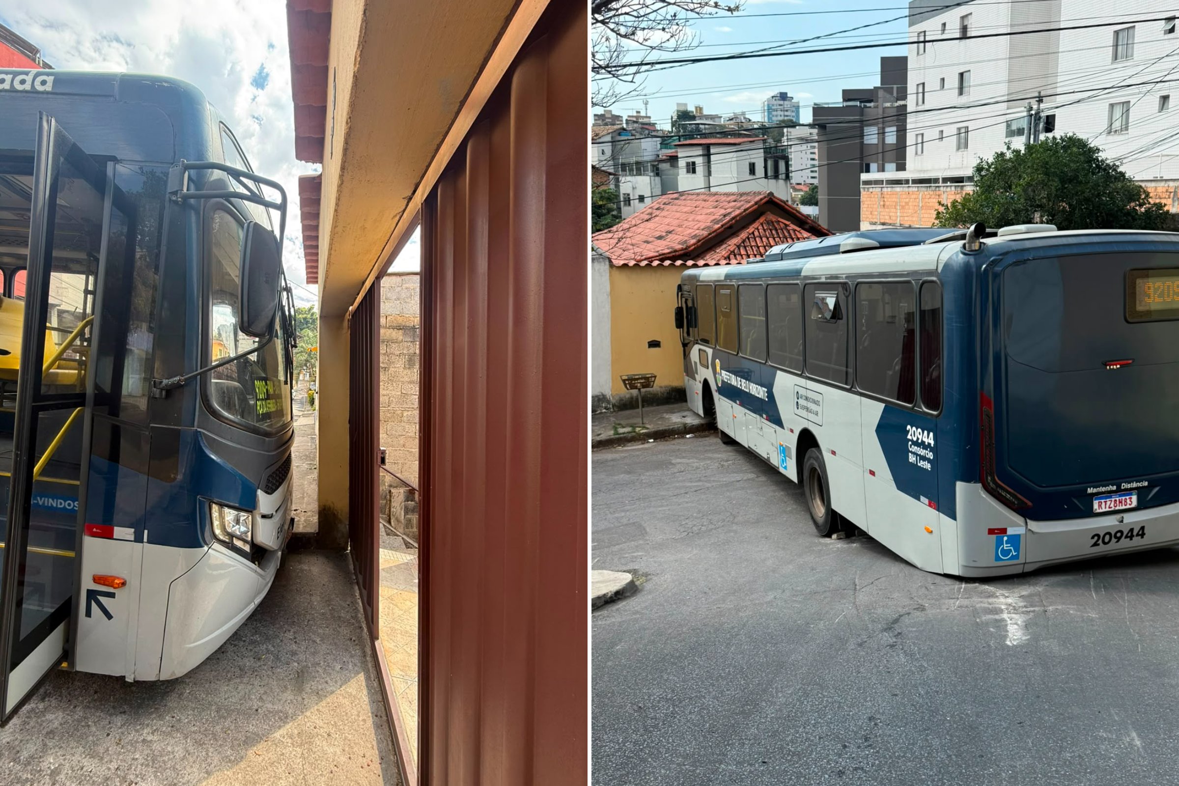 Ônibus preso em Belo Horizonte bloqueia moradores por horas após desvio