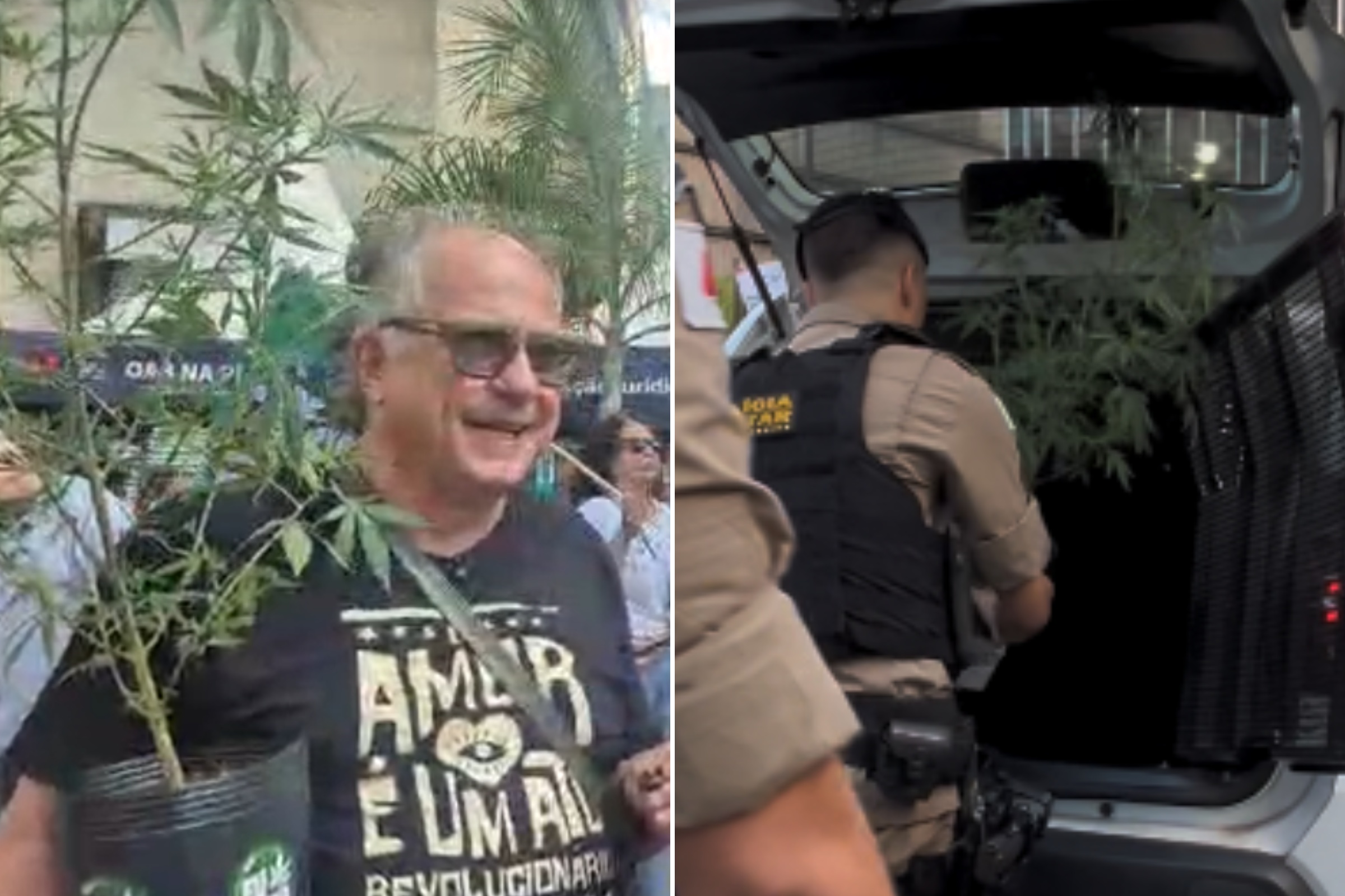 Candidato leva pé de maconha para praça em Belo Horizonte e mobiliza a PM