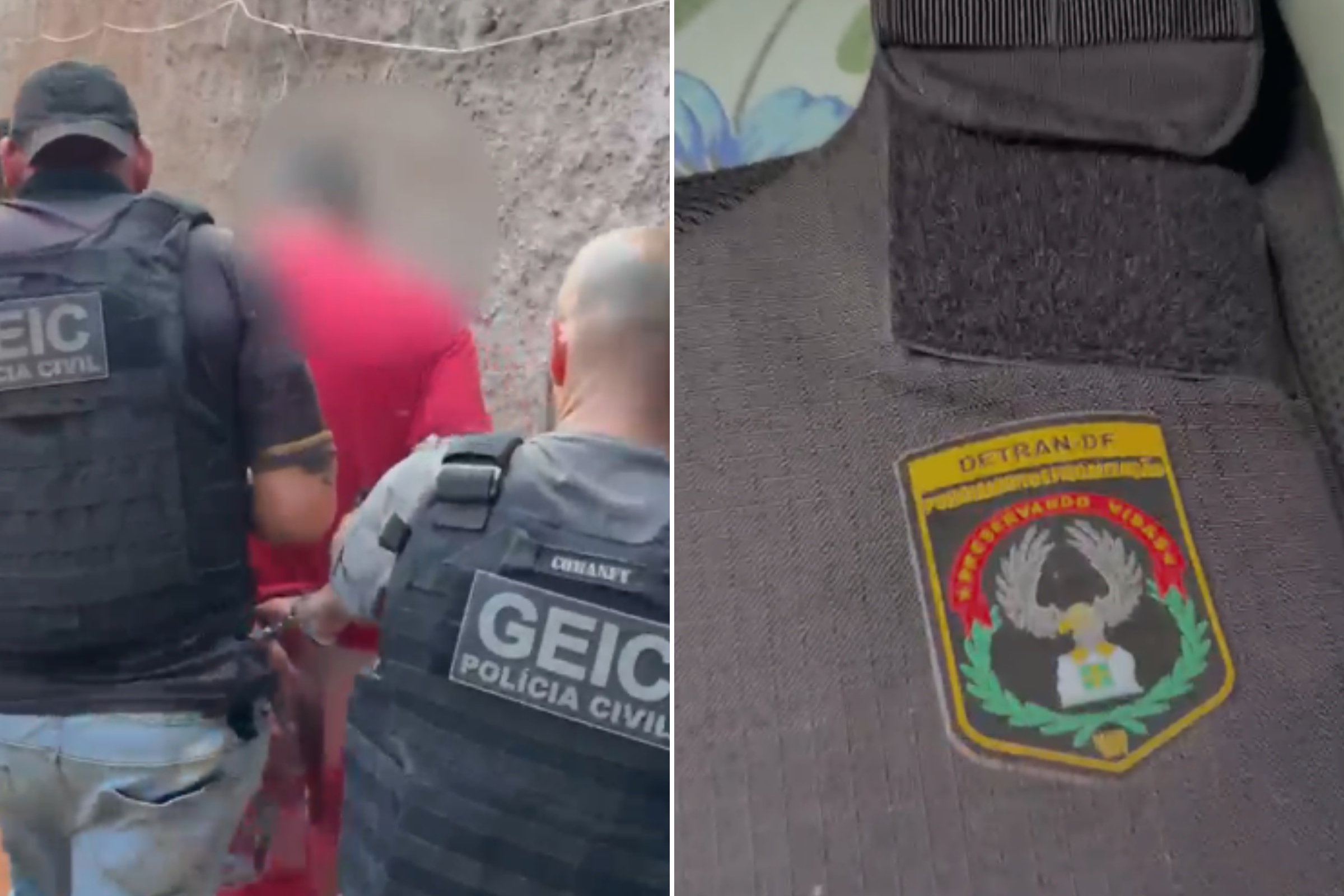 Casal suspeito de tráfico de drogas é preso com colete do Detran-DF