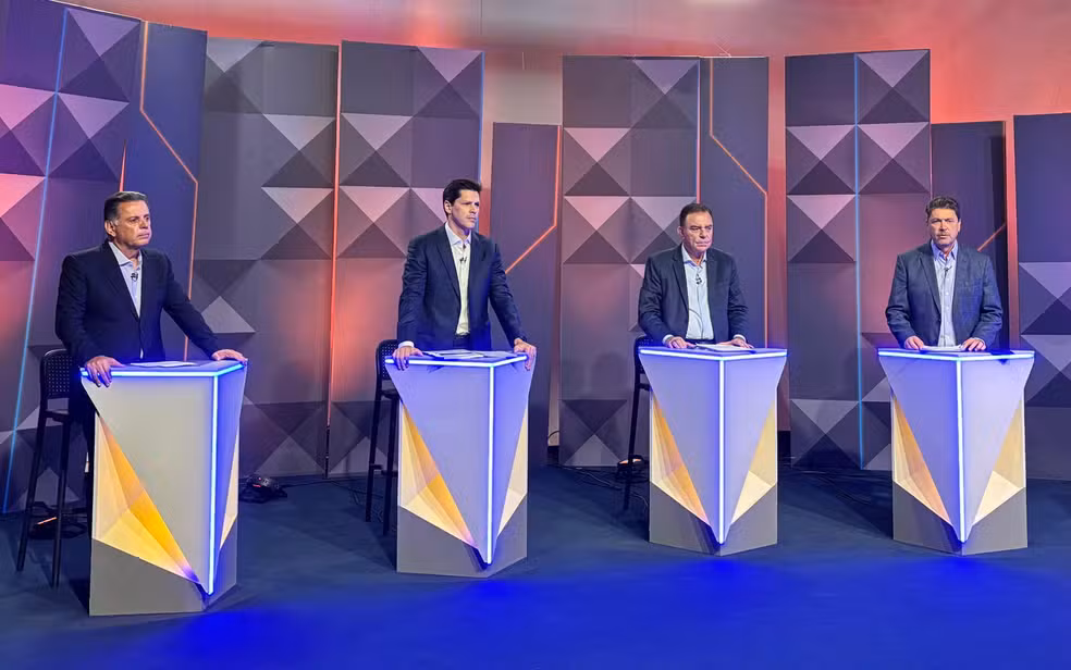 Candidatos ao governo confrontam propostas no debate em Goiás da TV Anhanguera