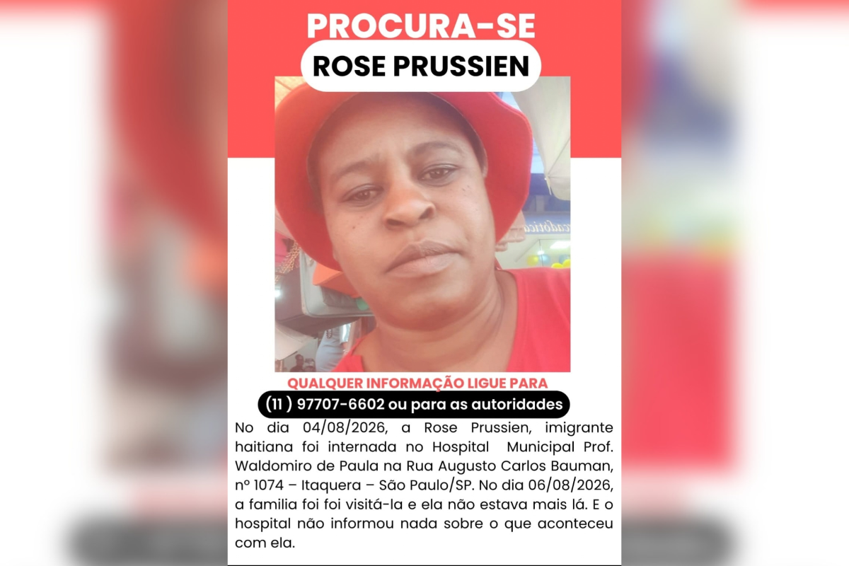 Haitiana desaparecida em SP sumiu de hospital há mais de um mês