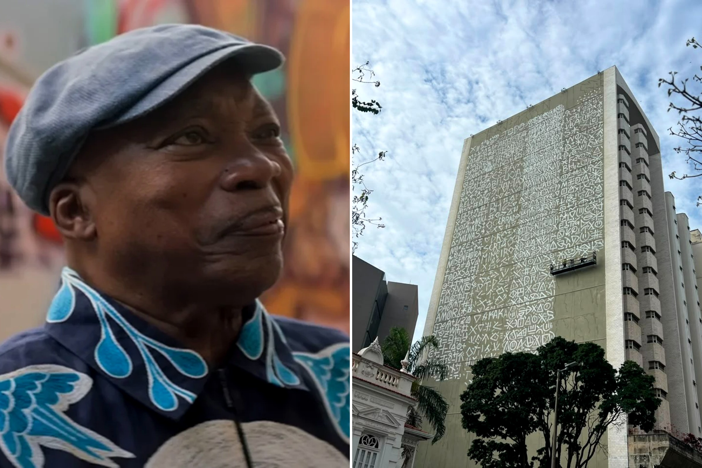 Mural gigante para Milton Nascimento é pintado no Centro de Belo Horizonte