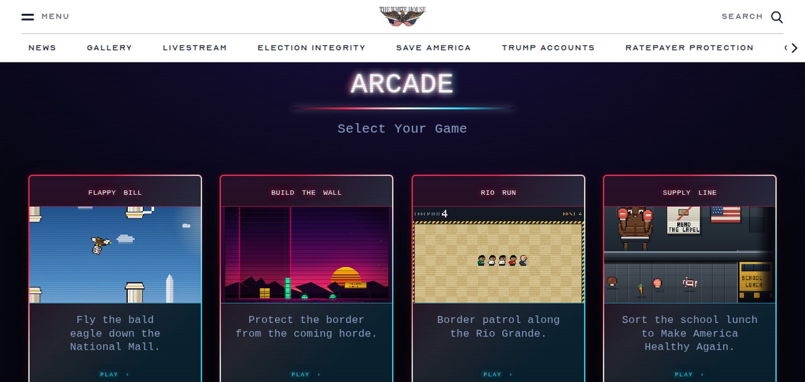 Tetris nega ligação com jogos da Casa Branca inspirados em Trump