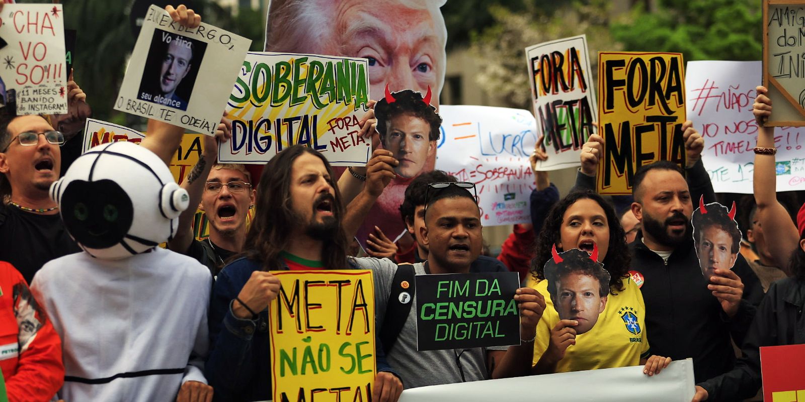 Protesto em São Paulo cobra neutralidade da Meta nas eleições
