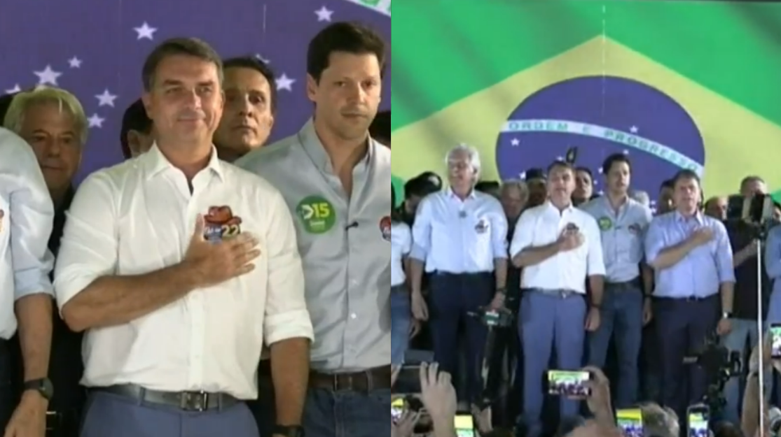 Caiado oficializa apoio a Flávio Bolsonaro em ato político em Goiânia