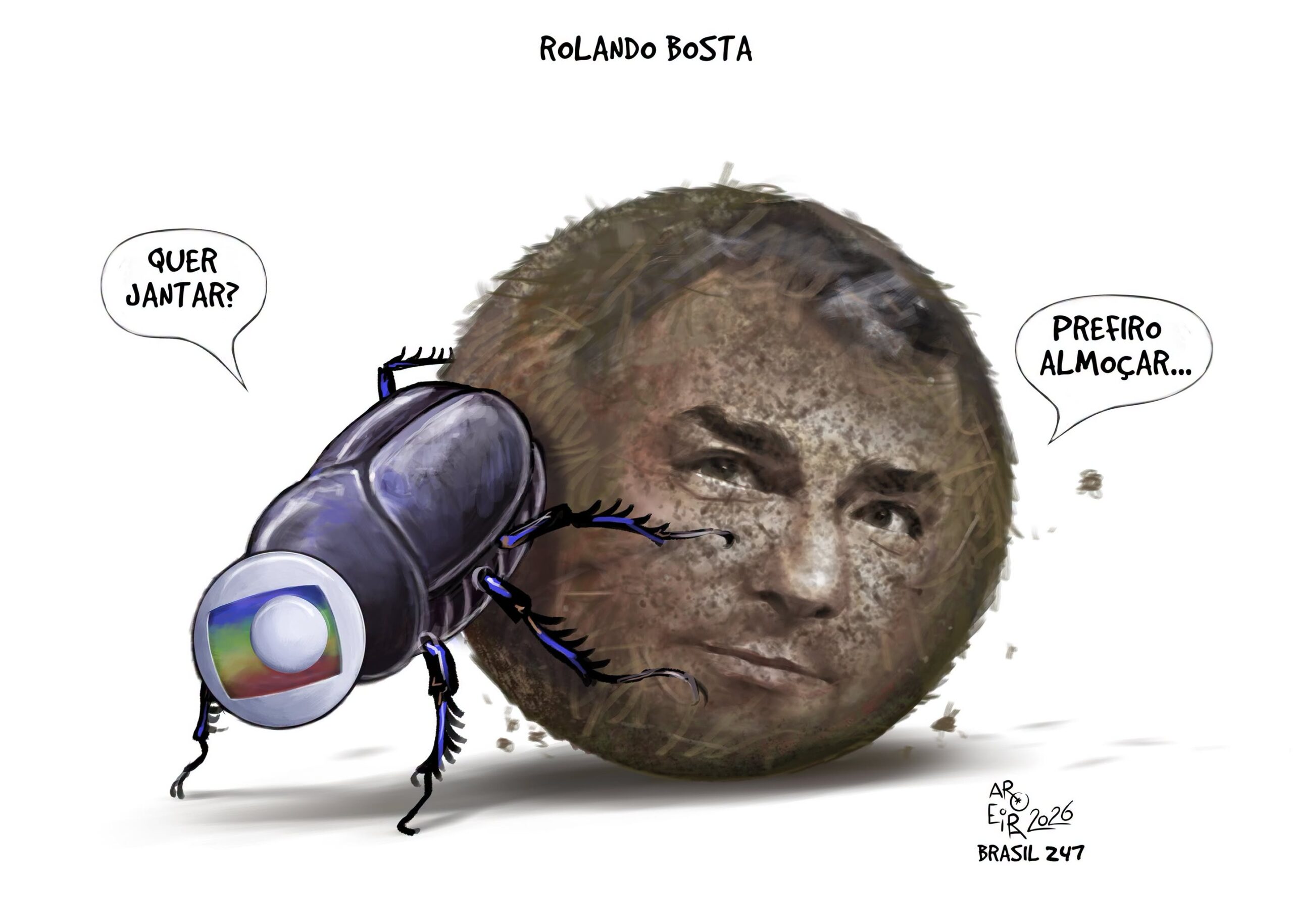 Confira a publicação da Charge do Aroeira com tom humorístico