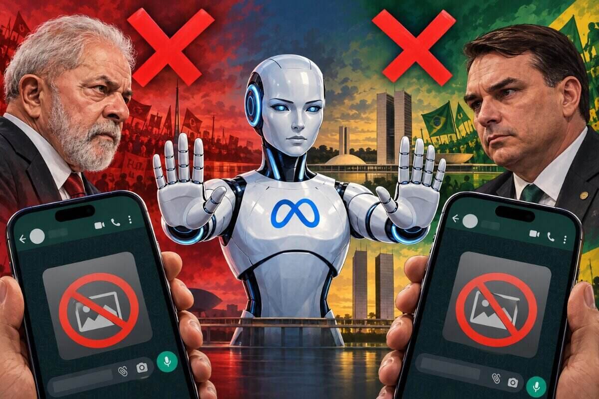 Inteligência artificial do WhatsApp barra imagens de Lula e Flávio