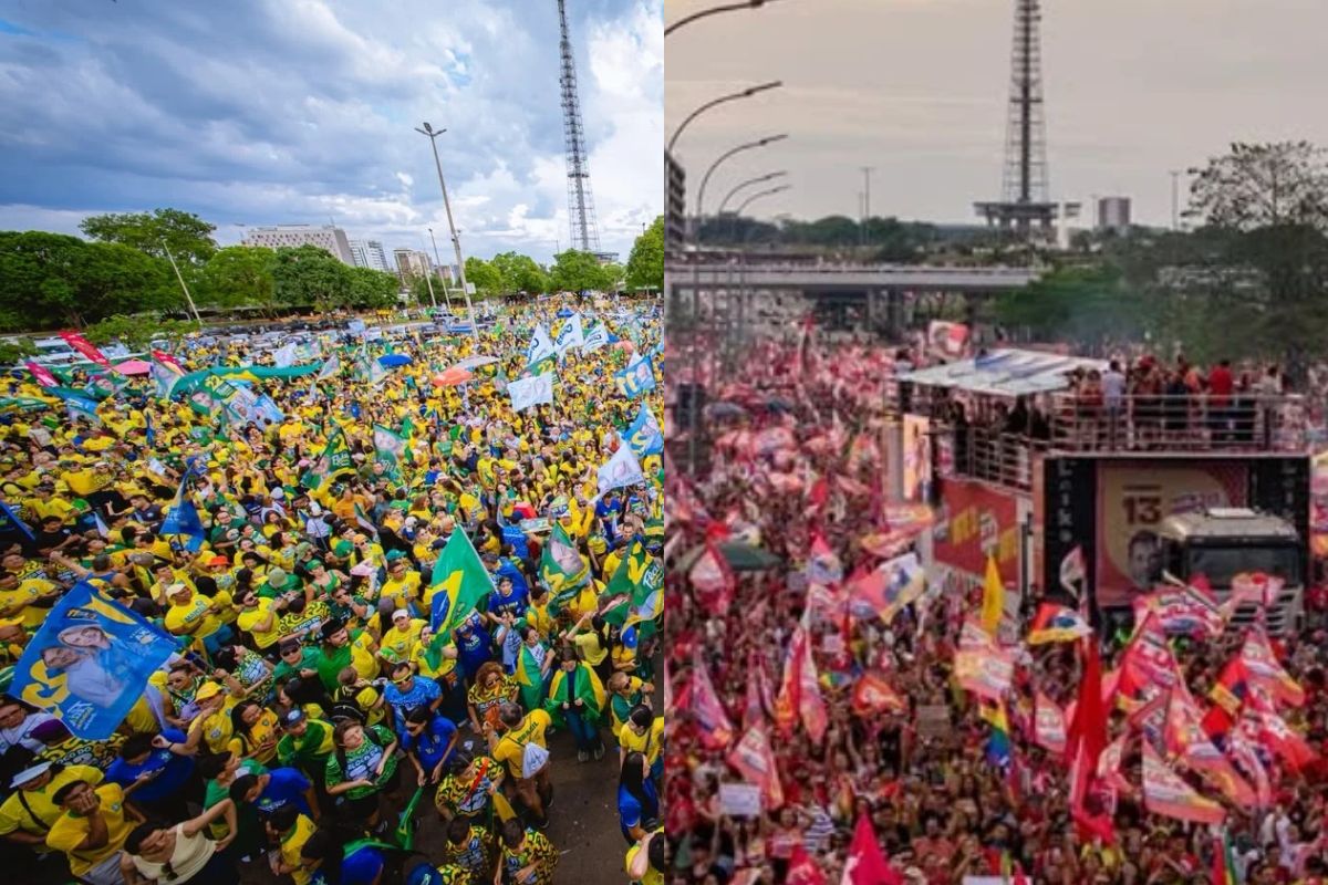 Imagens registram grande público nos atos no DF promovidos por grupos políticos