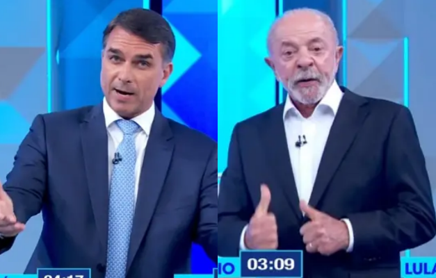 Debate presidencial na TV Globo tem confronto entre Luiz Inácio Lula da Silva e Flávio Bolsonaro