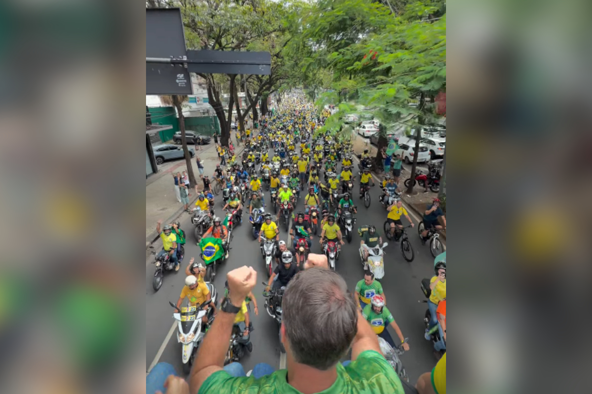 Veja detalhes da motociata de Flávio Bolsonaro em BH antes do segundo turno
