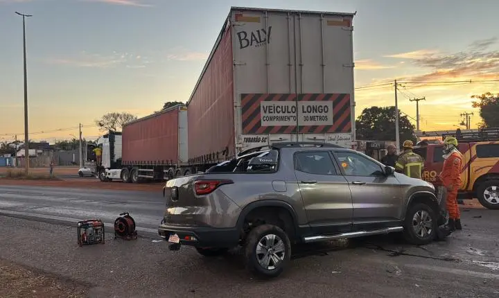 Acidente grave na BR-040 em Luziânia resulta em morte após colisão com carreta