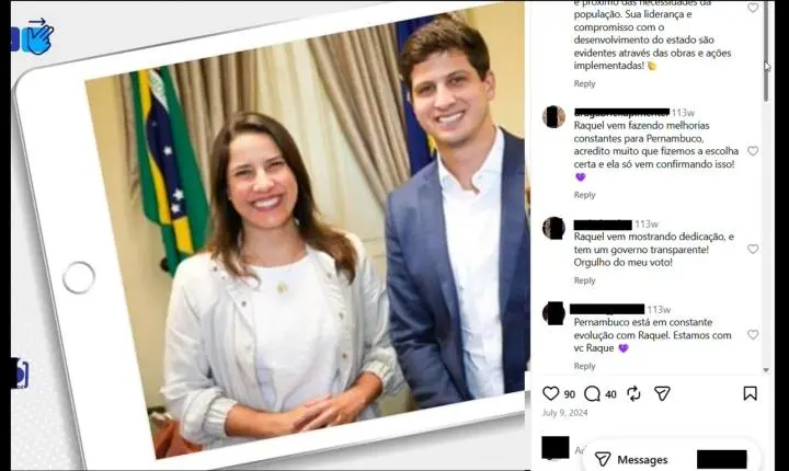 Advogada ligada a bet pagava por comentários a favor de Raquel Lyra