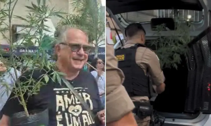 Candidato leva pé de maconha para praça em Belo Horizonte e mobiliza a PM