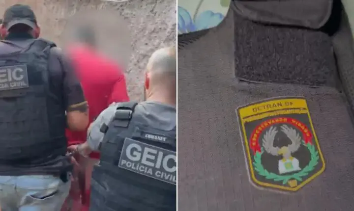 Casal suspeito de tráfico de drogas é preso com colete do Detran-DF