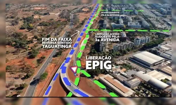 Com avanço das obras na Epig, nova pista de concreto é liberada rumo a Taguatinga