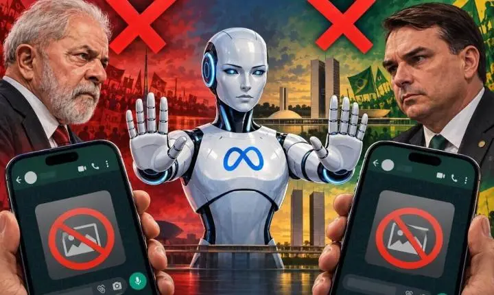 Inteligência artificial do WhatsApp barra imagens de Lula e Flávio