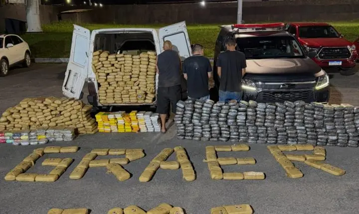 Graer realiza apreensão de 1 tonelada de drogas e prende suspeitos em Senador Canedo