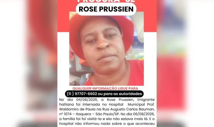 Haitiana desaparecida em SP sumiu de hospital há mais de um mês