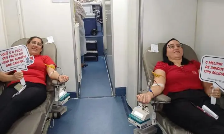 HMDI sedia campanha de doação de sangue com unidade móvel do Hemocentro