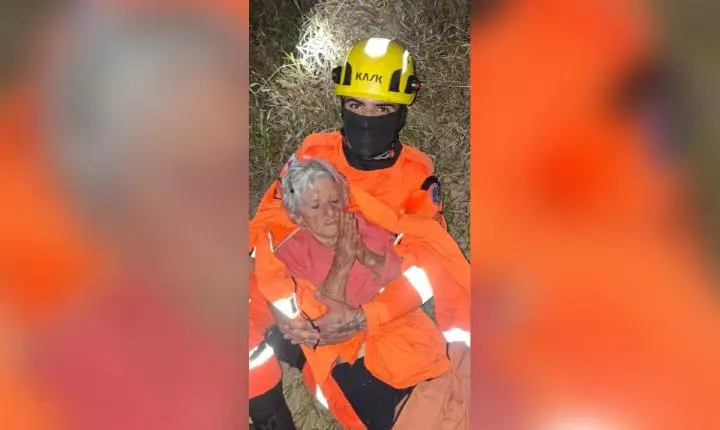 Bombeiros encontram idosa desaparecida em mata na cidade de Caeté