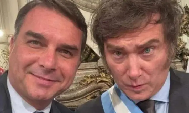 Javier Milei vem ao Brasil para apoiar campanha de Flávio Bolsonaro