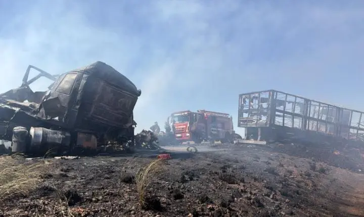 Tragédia na GO 436: motorista de carreta morre carbonizado em Cristalina