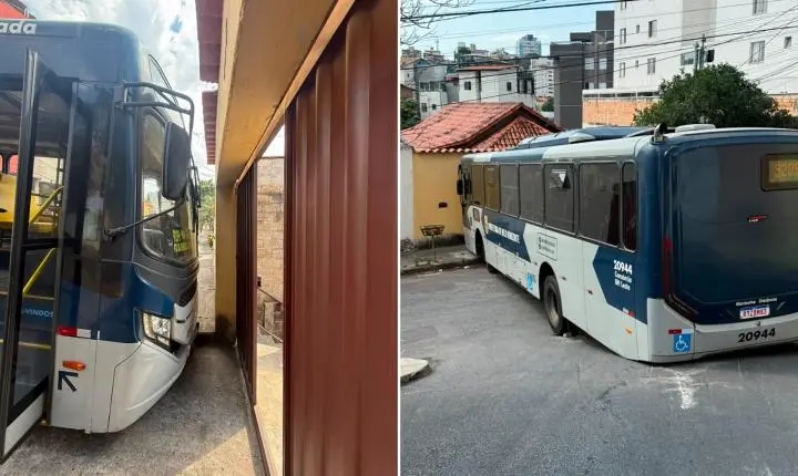 Ônibus preso em Belo Horizonte bloqueia moradores por horas após desvio