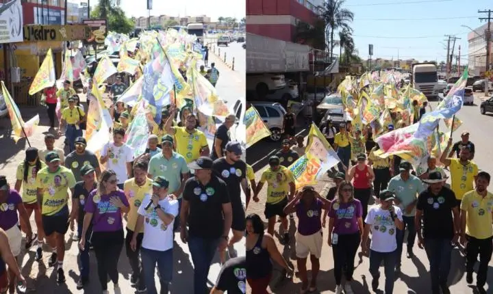 Pábio Mossoró mobiliza milhares de pessoas em caminhada em Valparaíso de Goiás