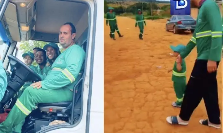 Nathan, de três anos, celebra aniversário com coletores de resíduos no Jardim Ingá
