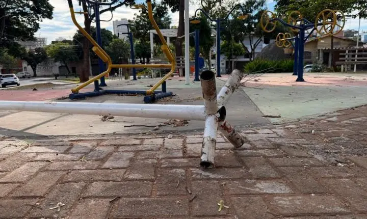 Casos de vandalismo em Goiânia destroem praças recém-reformadas no Setor Central