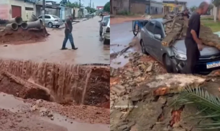 Forte temporal em Valparaíso de Goiás causa estragos e transtornos