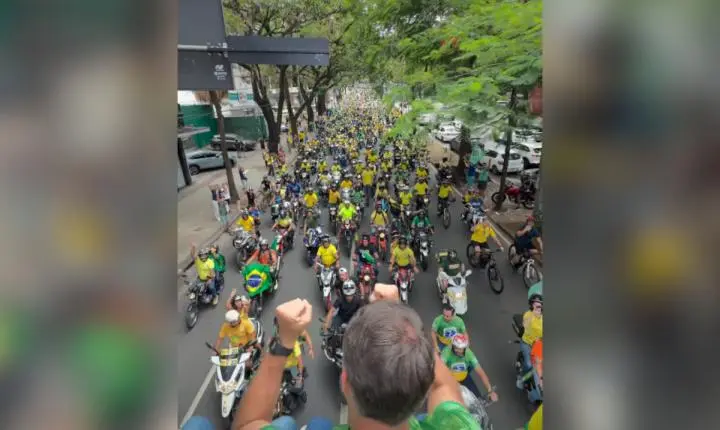 Veja detalhes da motociata de Flávio Bolsonaro em BH antes do segundo turno