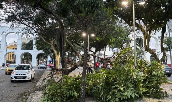 Ventania intensa causa apagão e paralisa o transporte no Rio de Janeiro
