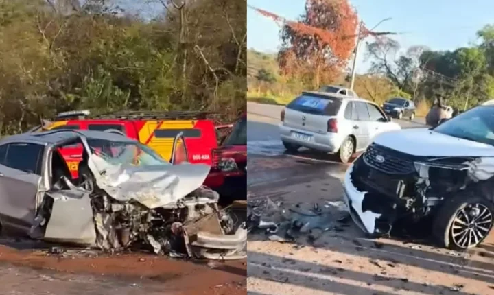 Grave acidente na GO-462 em Goiânia deixa quatro pessoas feridas