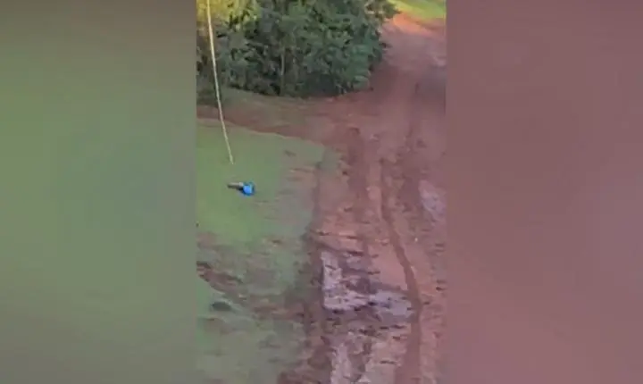 Vídeo flagra criança ferida em salto de rope jump com equipe da Entre Cordas na Ponte do Esqueleto