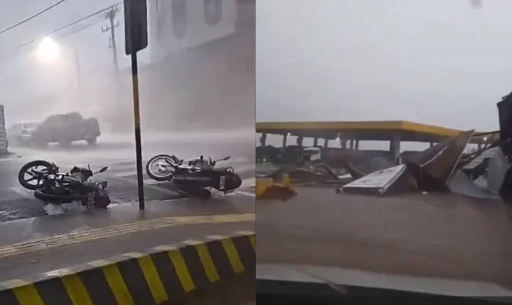 Temporal em Jataí: chuva forte e ventania causam estragos e pânico